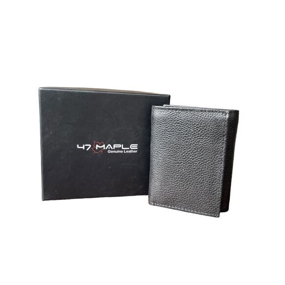 New Genuine Leather Men’s Trifold Wallet - Picture 1 of 6